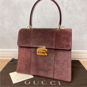 Gucci Suede Burgundy Handbag